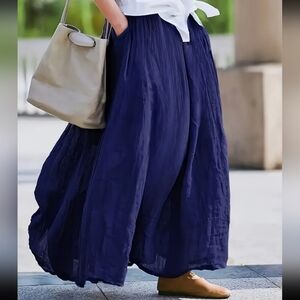 Cobalt Blue Lined Maxi Skirt w/ Pockets - NWT!